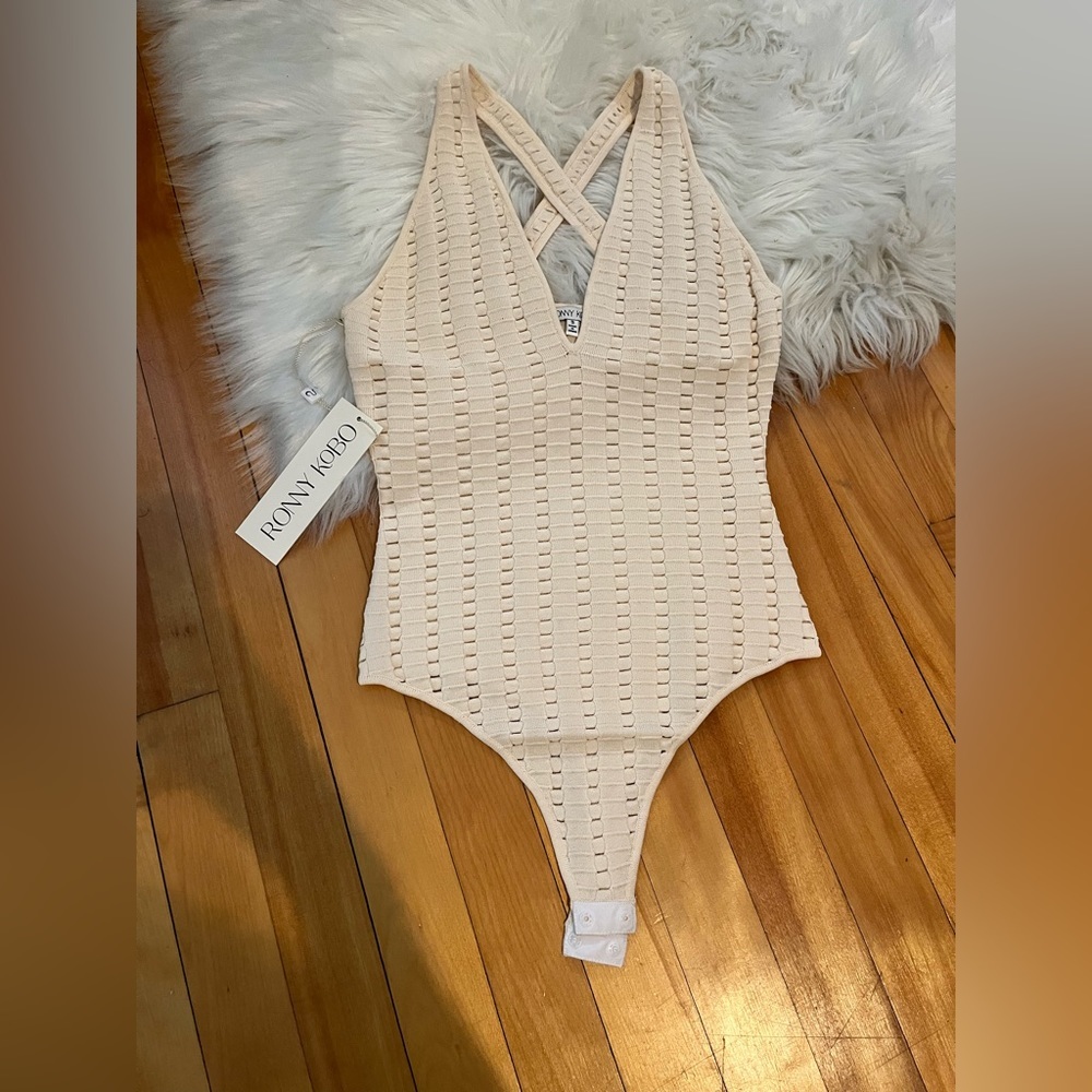 Ronny Kobo Eliora Open Knit Bodysuit